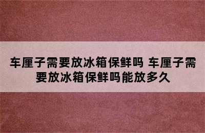 车厘子需要放冰箱保鲜吗 车厘子需要放冰箱保鲜吗能放多久